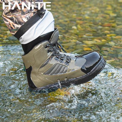 HANITE-Botas de pesca con suela de fieltro para hombre, calzado de secado rápido, antideslizante, para acampar ► Foto 1/6