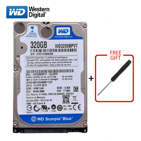 WD-disco duro interno SATA para portátil, 320Gb, 2,5 