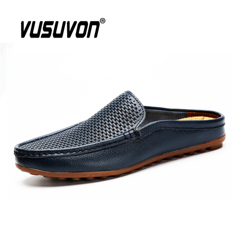 Zapatos italianos de lujo para hombre, mocasines de cuero genuino, suaves, planos, antideslizantes, para conducir al aire libre, para playa, Verano ► Foto 1/6