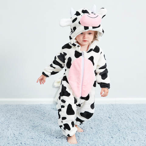 Purim disfraces de Halloween bebé niños niñas de dibujos animados de leche de vaca Animal traje mono Kigurumi pelele infantil mono de franela ► Foto 1/6