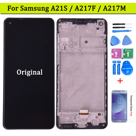Pantalla LCD Original de 6,5 pulgadas para Samsung Galaxy A21s, A217, con Marco, digitalizador de pantalla táctil, SM-A217F/DS ► Foto 1/6