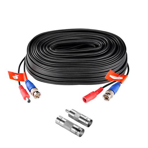 ZOSI-Cable CCTV BNC de 18,3 M y 60 pies, CC para Cable con enchufe cámara CCTV, DVR, accesorios para sistema de vigilancia de seguridad, color negro ► Foto 1/6