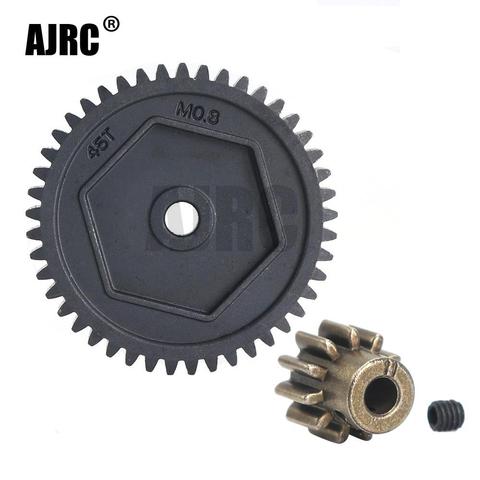 AJRC-engranaje de acero endurecido, dientes de motor para 0,8 RC modelo Crawler Traxxas TRX-4 TRX4 TRX-6, 45T, 8053 M, 32P, #1/10, 11T ► Foto 1/6