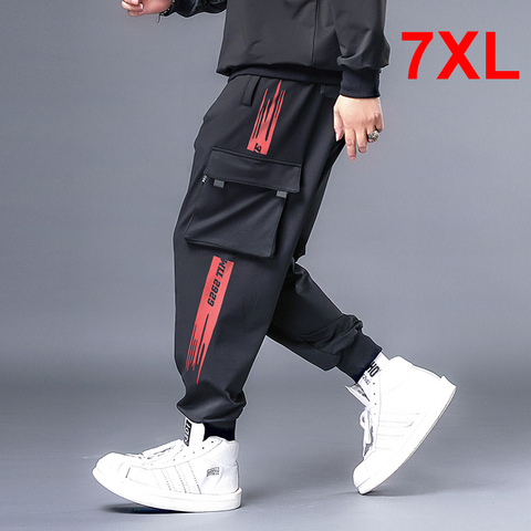 Pantalones de chándal para hombre, ropa informal estilo Hip Hop Cargo, talla grande 7XL, HX527 ► Foto 1/6