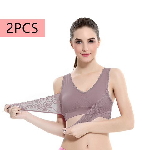 Uds mujeres sostén talla grande frente Clouse arriba reunir encaje Brasier Sexy Lencería dormir deportes Bralette sujetador нижнее белье ► Foto 1/6