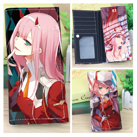 Anime FRANXX-cartera de cuero PU con botón largo, monedero con tarjetero ► Foto 1/3