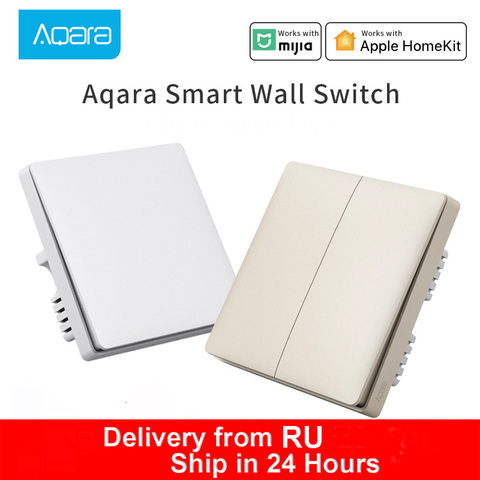 Xiaomi-Interruptor de pared inteligente Aqara Mi Zigbee, inalámbrico, sin control de luz inteligente, color dorado ► Foto 1/6