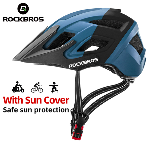 ROCKBROS-Casco bicicleta eléctrica a prueba de golpes para hombre y mujer, casco transpirable de seguridad en bicicleta de montaña o carretera, casco aerodinámico ► Foto 1/6