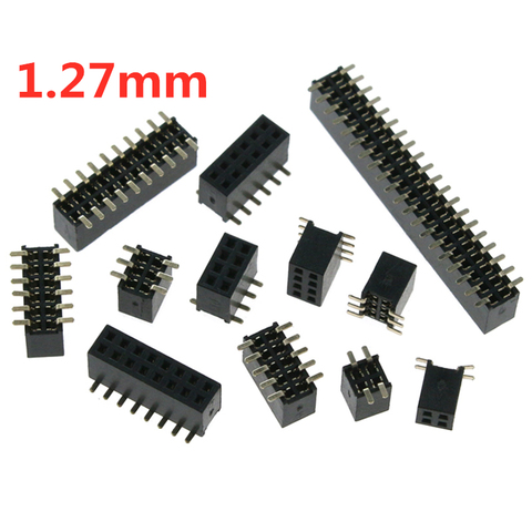 10 Uds 1,27 MM doble fila SMD hembra 2*2/3/4/5/6/7/8/9/10/12/16/20/40/ PIN hembra conector de cabezales ► Foto 1/5