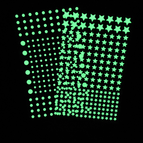 Pegatinas 3D de puntos de burbuja Estrellas luminosas para pared, decoración para habitación de niños, calcomanía de decoración del hogar que brilla en la oscuridad, 211 Uds. ► Foto 1/5