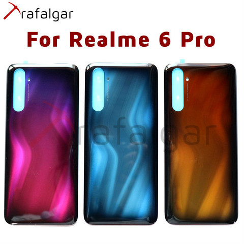 Funda trasera de batería para OPPO Realme 6 Pro, cubierta de batería, puerta trasera de la carcasa de cristal, piezas de repuesto de teléfono móvil ► Foto 1/5