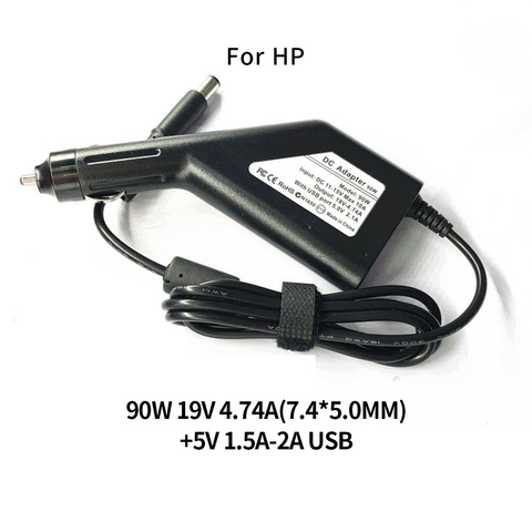 Fuente de alimentación de 90W para cargador de coche adaptador de ordenador portátil para ACER/HP/DELL/Samsung/Lenovo/Asus 19V 4.74A con USB 2A, varios tipos de XT-XINTE ► Foto 1/5