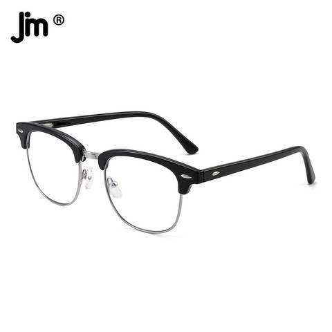 JM-Retro Azul con bisagra de resorte para hombre y mujer, gafas ligeras, Anti rayos azules, para ordenador, montura transparente ► Foto 1/6