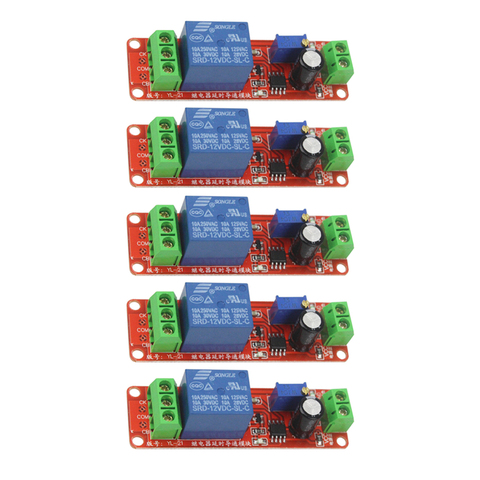 Relé de retardo de tiempo de 12V CC, 5 uds., relé de tiempo de protección NE555, módulo de interruptor de Control del temporizador ► Foto 1/5