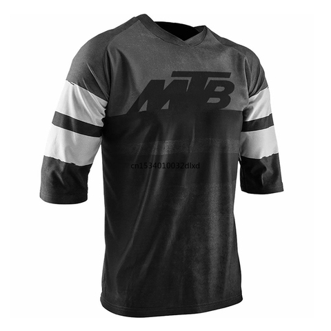 Rastro de Enduro jersey cuesta abajo moto Cruz camiseta para moto 3/4 manga moto rcycle MTB DH jersey MX ATV ciclismo jersey hombre bmx camisa ► Foto 1/6