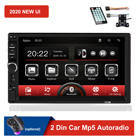 Radio con Bluetooth para coche, reproductor Multimedia con pantalla táctil de 7 pulgadas, MP5, MP5, FM, TF, USB, 7018B, 2 Din, Mirror Link, novedad de 2022 ► Foto 1/6