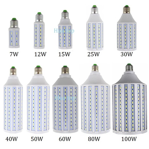 Luz de iluminación Led de mazorca de maíz, foco blanco cálido y frío de 7W, 12W, 15W, 25W, 30W, 40 W, 50W, 60W, 80W, 100W, lámpara de punto de AC85-265V E27, E26, E14, B22, E39, E40 ► Foto 1/6