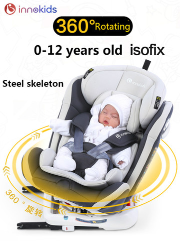 Innokids-asiento de seguridad giratorio de 360 grados para niños, asiento de Coche infantil con pestillo Isofix, para bebé de 0 a 12 años ► Foto 1/6