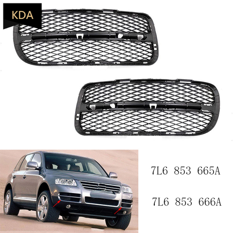 Auto izquierda luz antiniebla del parachoques delantero parachoques de la cubierta de rejilla inferior para VW Touareg 2003, 2004, 2005, 2006, 2006 7L6853665A 7L6853666A ► Foto 1/5