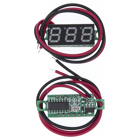 Mini voltímetro Digital, medidor de voltaje de 0,28 pulgadas, 2,5 V-40V, pantalla LED roja/azul/amarilla/verde, 30x10X8mm ► Foto 1/6