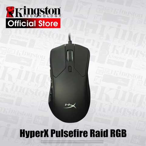 Kingston-ratón con cable HyperX Pulsefire Raid RGB, mouse para videojuegos con DPI nativa, hasta 16000 píxeles, e-sports, sensor 3389 ► Foto 1/6