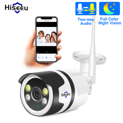 Hiseeu Wifi cámara IP al aire libre 1080P 720P impermeable 2.0MP inalámbrica cámara de seguridad CCTV de metal de audio de dos vías P2P bala ONVIF ► Foto 1/6