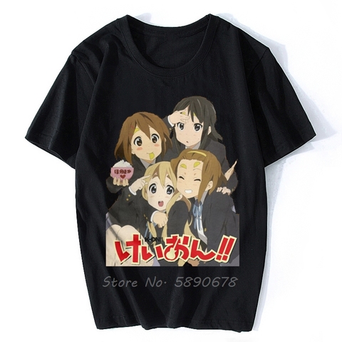 Camisetas de manga corta para hombre, Camisa de algodón con estampado de Anime Yui, música japonesa, Harajuku, K-ON, de verano ► Foto 1/3