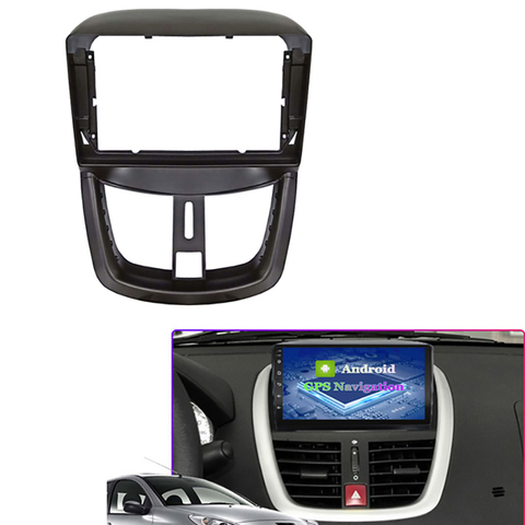 Coche de 9 pulgadas de Fascia adaptador de conexión de Audio Panel de navegación Bluetooth coche DVD marco tablero para PEUGEOT 207, 2002-2010 ► Foto 1/1