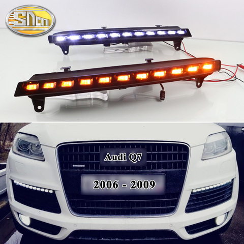 Luz LED de conducción diurna DRL, con función de señalización de giro amarilla, impermeable, antiniebla, de 12V, para Audi Q7 años 2006 2007 2008 2009 ► Foto 1/6