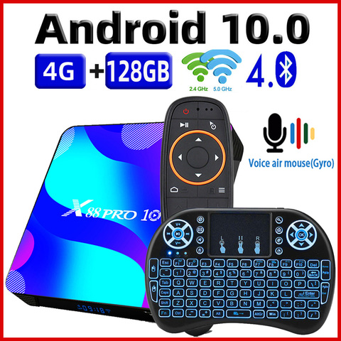 Caja de TV Android 10 Dispositivo de TV inteligente X88 PRO 10 4GB 32GB 64GB Rockchip RK3318 4K TVbox soporte Google Youtube Set Top Box x88pro 10,0 ► Foto 1/6