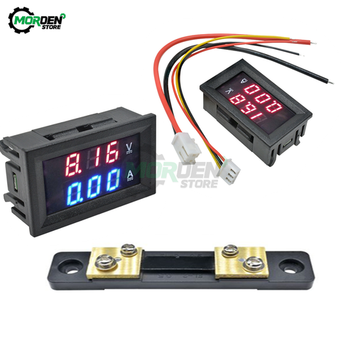 DC 100V/50A 30V/50A Digital voltímetro amperímetro pantalla LED CC voltios medidor probador de corriente de voltaje de voltios Detector con Shunt ► Foto 1/6