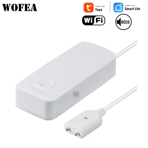 Wofea-Sensor de fugas de agua Wifi, Detector de 80db, alarma de sonido, aplicación de aviso, funciona con th Tuyasmart Smartlife, Alter de batería baja ► Foto 1/5