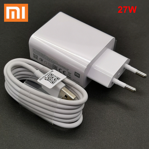 Xiaomi cargador rápido QC4.0 27W rápido adaptador de carga cable de tipo c para Mi 9 10 9t Poco F2 Pro X3 X2 Redmi note 7 8 9 9s k20 k30 pro ► Foto 1/6