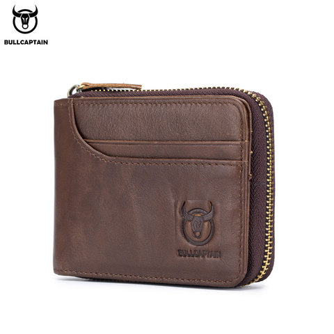 BULLCAPTAIN 2022 nueva llegada Cartera de piel de vaca monedero marca de diseñador embrague Cartera de cuero para hombre carteras y monederos ► Foto 1/6