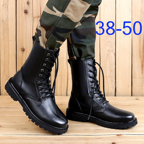 REETENE hombres botas de los hombres de la moda de invierno zapatos de cuero genuino muy cálidas invierno zapatillas de hombre de piel de felpa caliente botas de nieve tamaño grande ► Foto 1/6