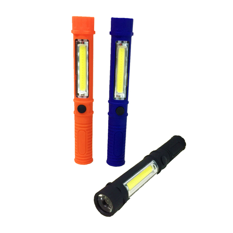 Mini luz de trabajo COB de 3W, linterna LED de 1W, base magnética con batería AAA y clip, lámpara de inspección de garaje inalámbrica para reparación de coche ► Foto 1/6