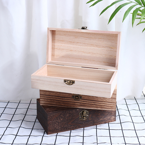 Joyero Retro de escritorio, caja de almacenamiento tapa de madera, decoración manual ► Foto 1/6