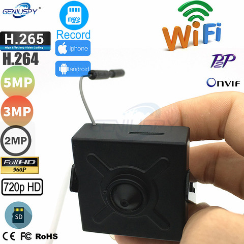 Pequeño tamaño 40*40mm 2,0 megapíxeles 1080 p Full HD P2P Onvif ranura para tarjeta SD Wifi inalámbrico Mini cámara IP con el resto y suave ► Foto 1/6