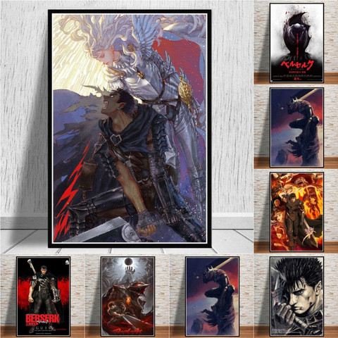 Kentaro Miura Berserk-Póster de dibujos animados de Japón, arte de pared, pintura cuadro de lienzo, impresiones para decoración de la sala de estar y el hogar ► Foto 1/6