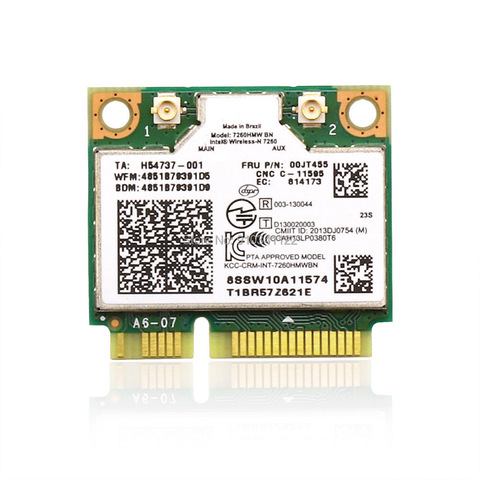 7260HMW + BT 4,0 MINI-PCI E tarjeta WLAN INTEL 7260BN WIRELESS-N para Lenovo 04X6011 K4350 K4250 B5400 M5400 S410 S310 S540 ► Foto 1/6