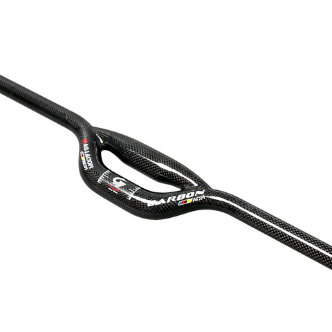 ASIACOM-Manillar de bicicleta de fibra de carbono 3K, doble tubo, con parachoques, 25,4/31,8x600-740mm, nuevo, envío gratis ► Foto 1/4