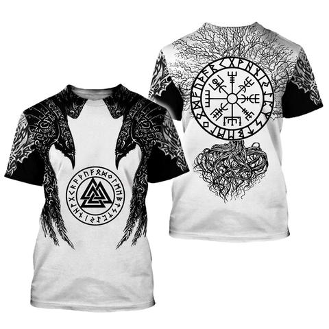 Camiseta con estampado 3D de tatuaje de símbolo Vikingo, camiseta Harajuku de manga corta, informal, Unisex, WS358 ► Foto 1/6