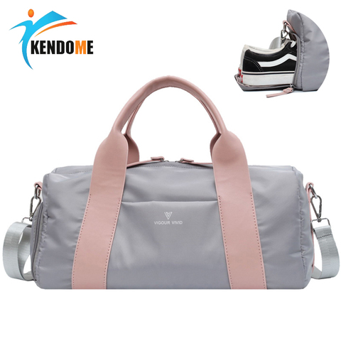 Bolso de gimnasio deportivo para mujer, bolsa de Entrenamiento de natación, estera de Yoga, baile, equipaje de viaje con bolsillo para zapatos ► Foto 1/6