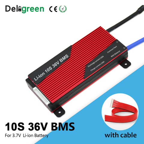 Deligreen-Paquete de batería de 10S, 36V, BMS, 80A, 100A, 120A, 150A, 200A, 250A, PCM/PCB para li-po LiNCM, 18650 impermeable con función de equilibrio ► Foto 1/6