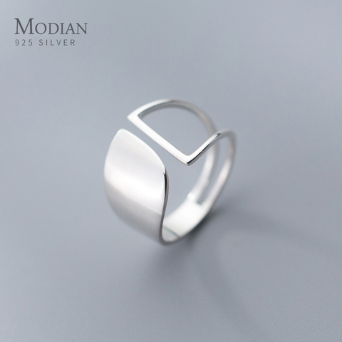 Modian-Anillo de dedo de plata con diseño geométrico para mujer, joyería fina con estrella hueca de Plata de Ley 925 auténtica, Bisutería ► Foto 1/1
