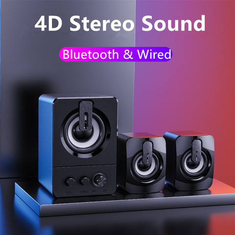 Altavoz de ordenador con sonido envolvente 4D, Mini Subwoofer de música para portátil, portátil, PC, teléfono, estéreo, Bluetooth ► Foto 1/6