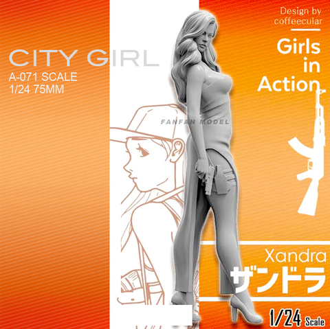 Kits de resina 1/24 (75mm), soldado de resina autoensamblado, serie City woman A71 ► Foto 1/1