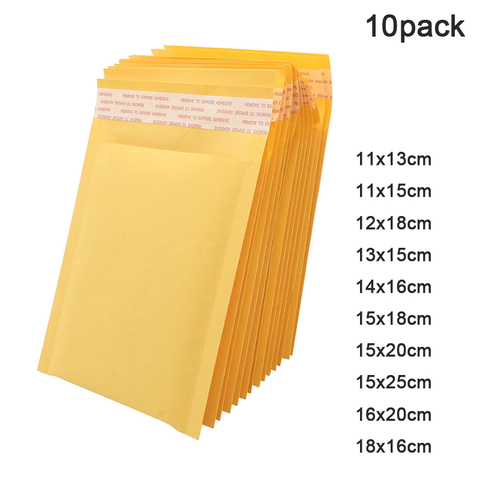 Bolsa de protección de bolsas de papel de burbujas de papel Kraft amarillo resistente ► Foto 1/6