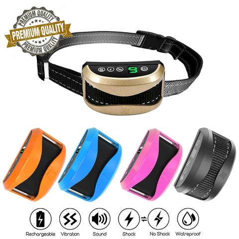 Collar antiladridos para perros pequeños, medianos y grandes, resistente al agua, recargable, con vibración ► Foto 1/6