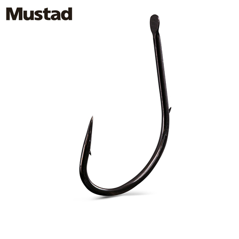 Mustad-anzuelo para Pesca de acero al carbono 10015, ganchos de púas con forma de carpa, anzuelos de Pesca Mustad 4 #-19 #, 1 paquete ► Foto 1/5